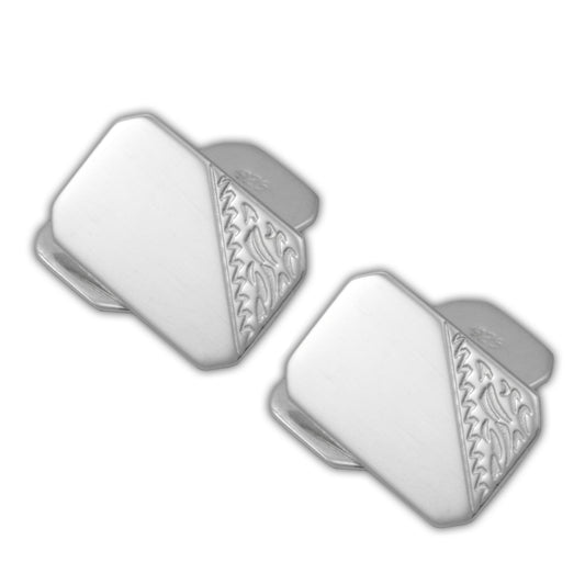 Sterling Silver Engraved Cufflinks