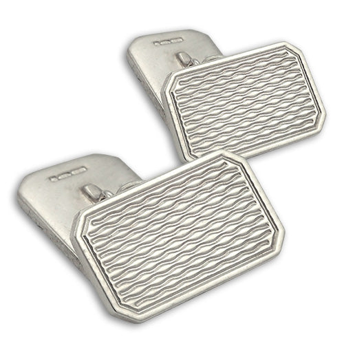 Sterling Silver Engine Turned Cufflinks
