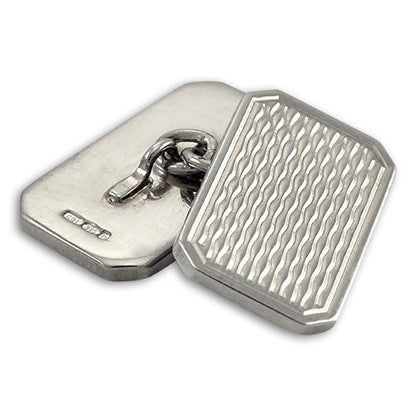 Sterling Silver Engine Turned Cufflinks