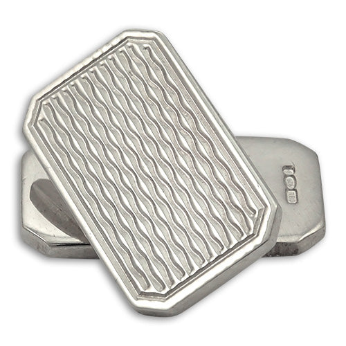 Sterling Silver Engine Turned Cufflinks