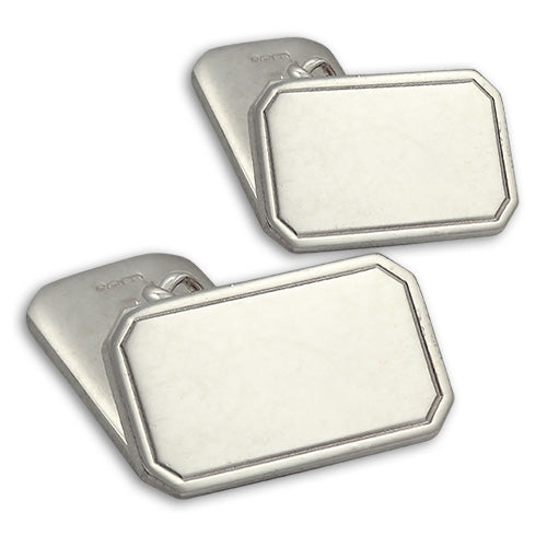 Sterling Silver Classic Edged Cufflinks