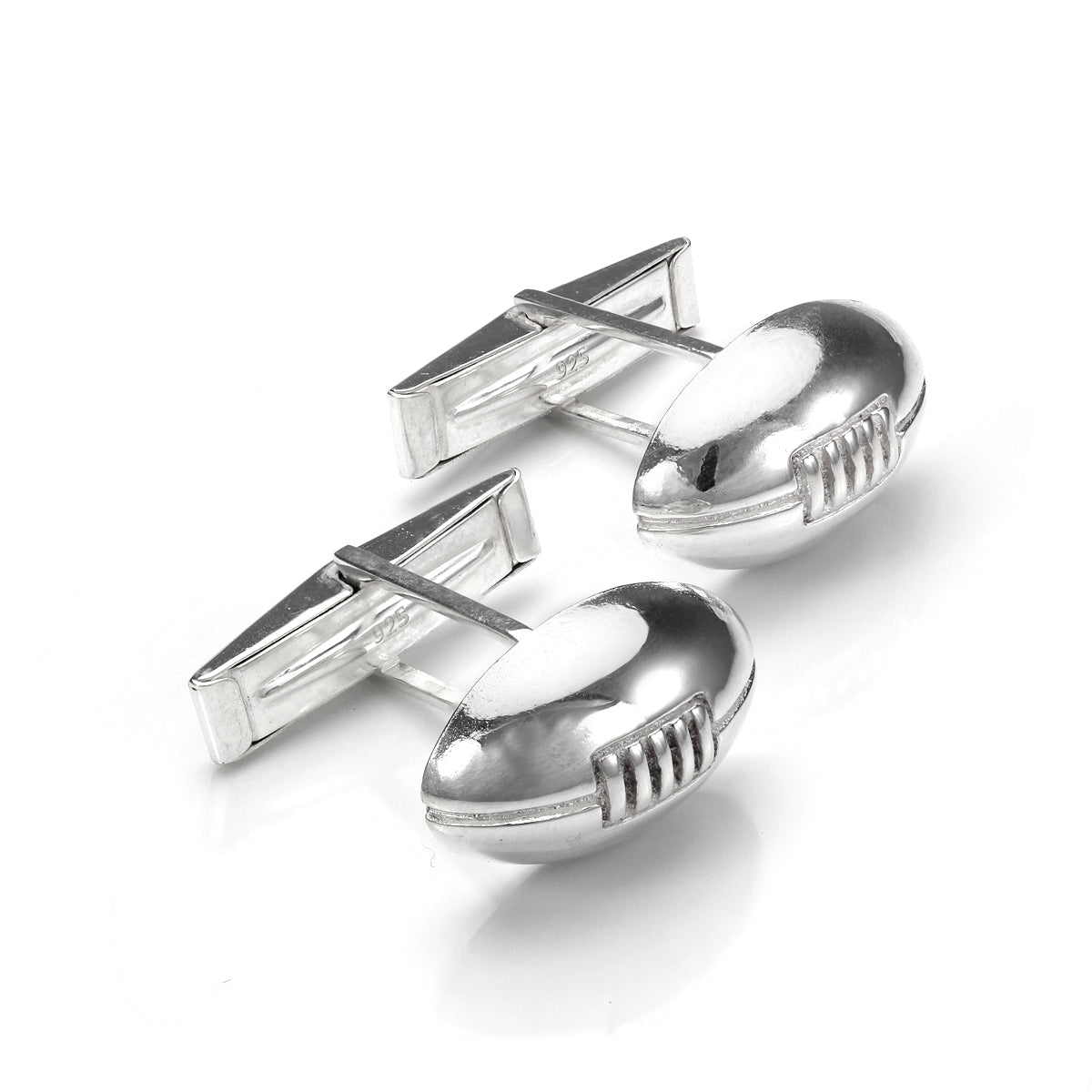 Sterling Silver Rugby Ball Cufflinks