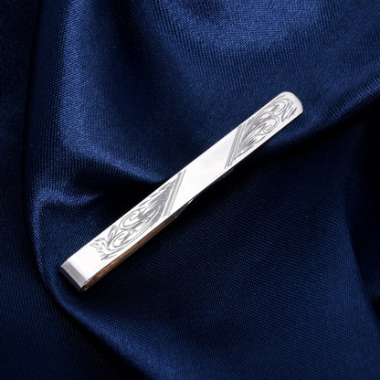 Sterling Silver Engraved Tie Slide