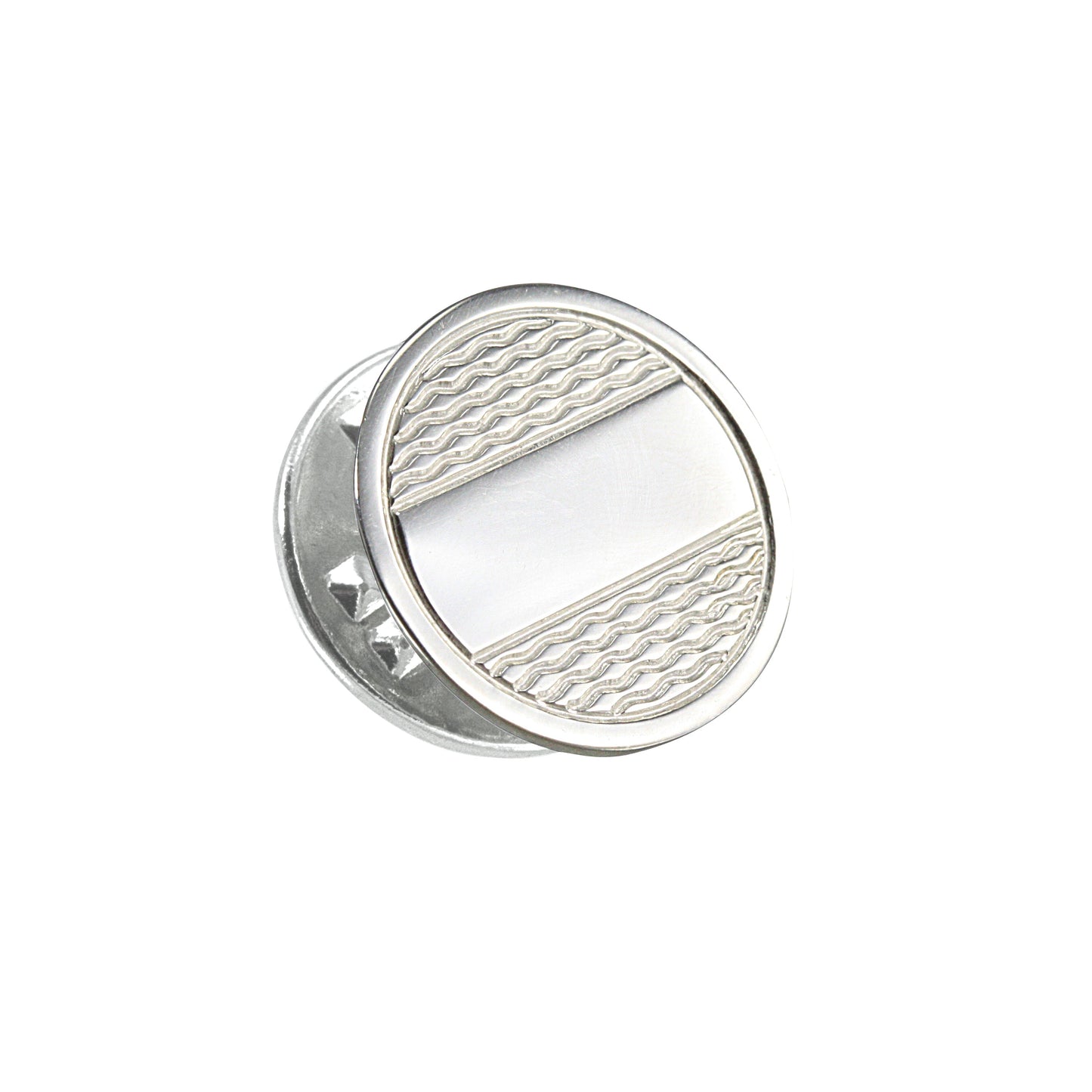 Sterling Silver Patterned Round Tie Tack