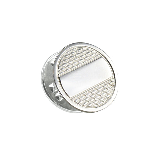 Sterling Silver Patterned Round Tie Tack