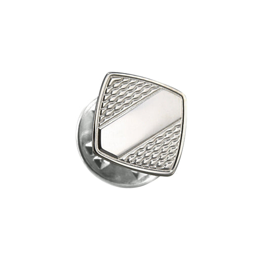 Sterling Silver Patterned Square Tie Tack