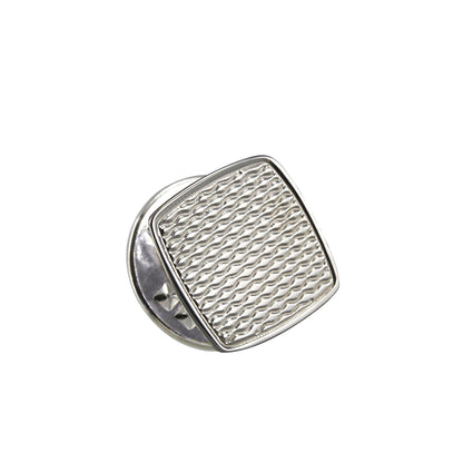 Sterling Silver Engine Turned Square Tie Tack