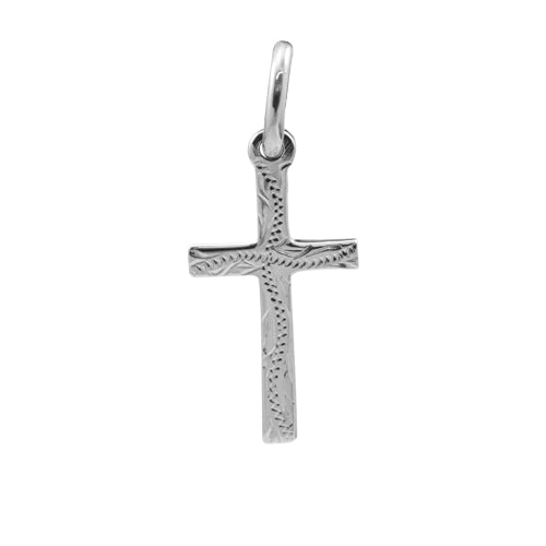 Sterling Silver Cross With Engraved Pattern