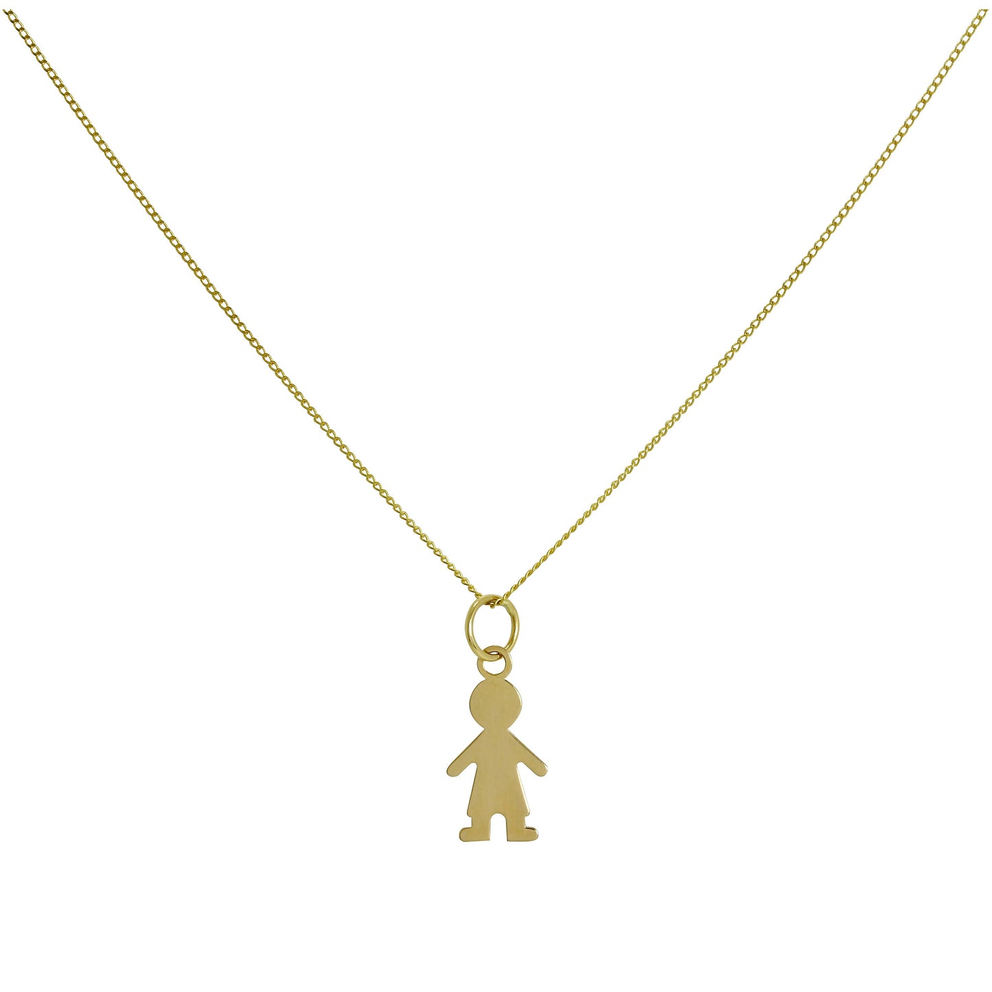 9ct Gold Ragdoll Boy Pendant Necklace 16 - 20 Inches