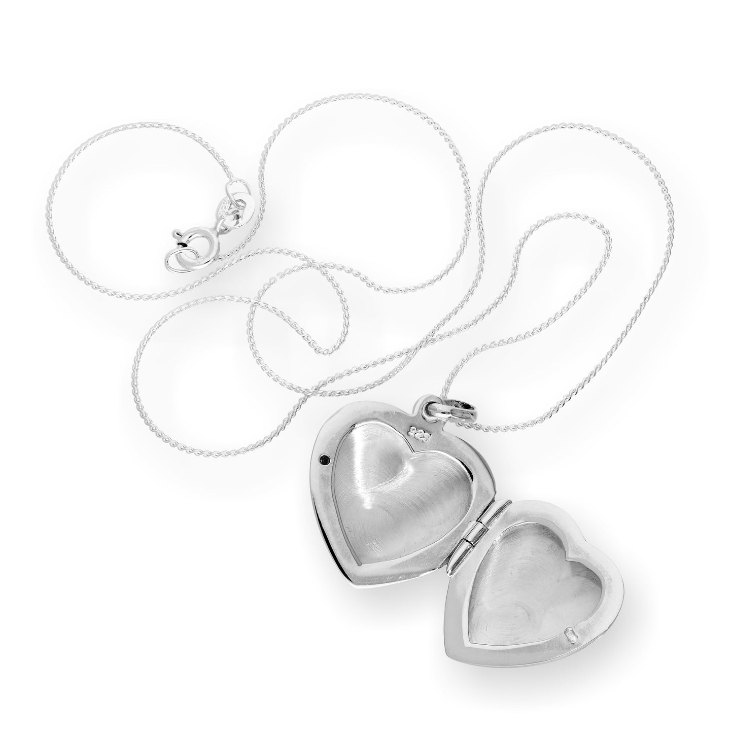 Sterling Silver Engravable Heart Locket on Chain 16 - 22 Inches