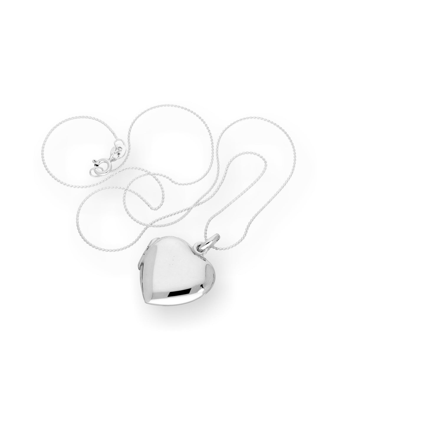 Sterling Silver Engravable Heart Locket on Chain 16 - 22 Inches