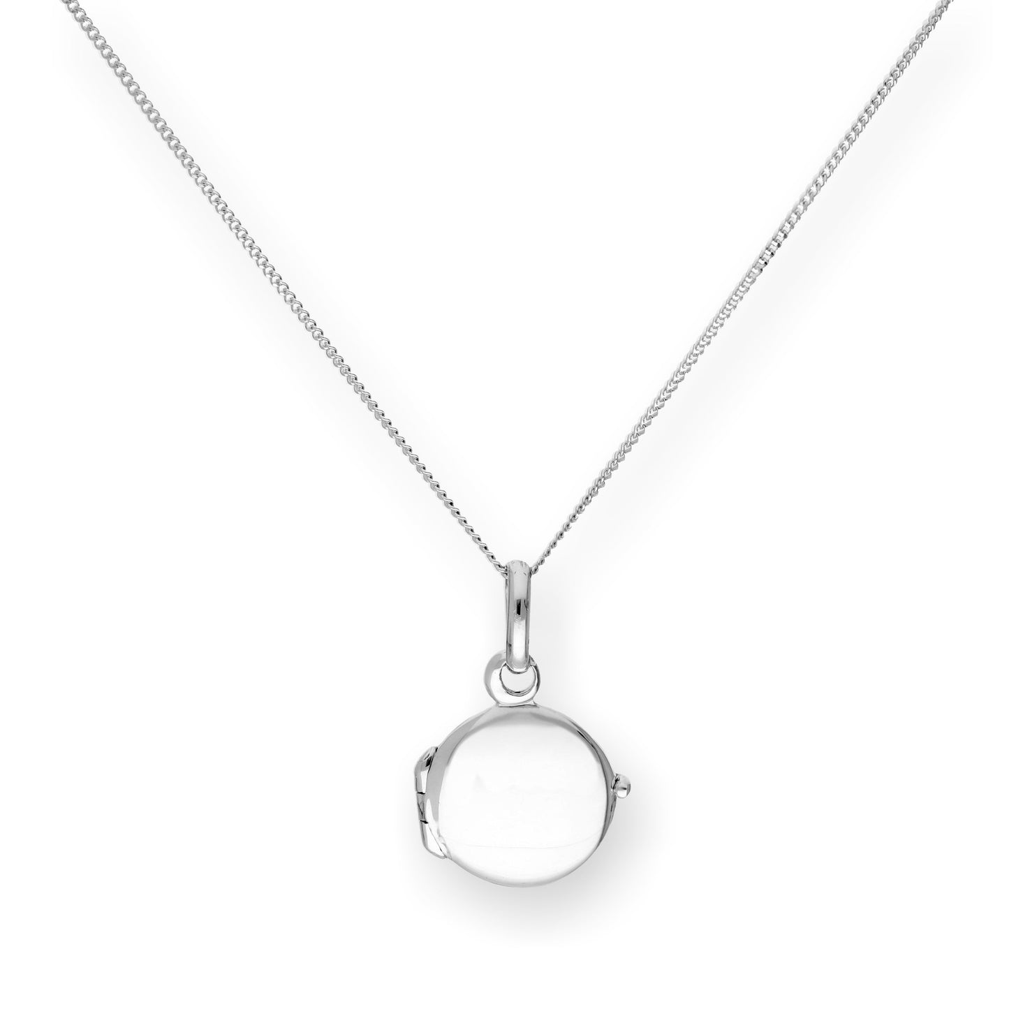 Tiny Sterling Silver Engravable Round Locket on Chain 16 - 22 Inches