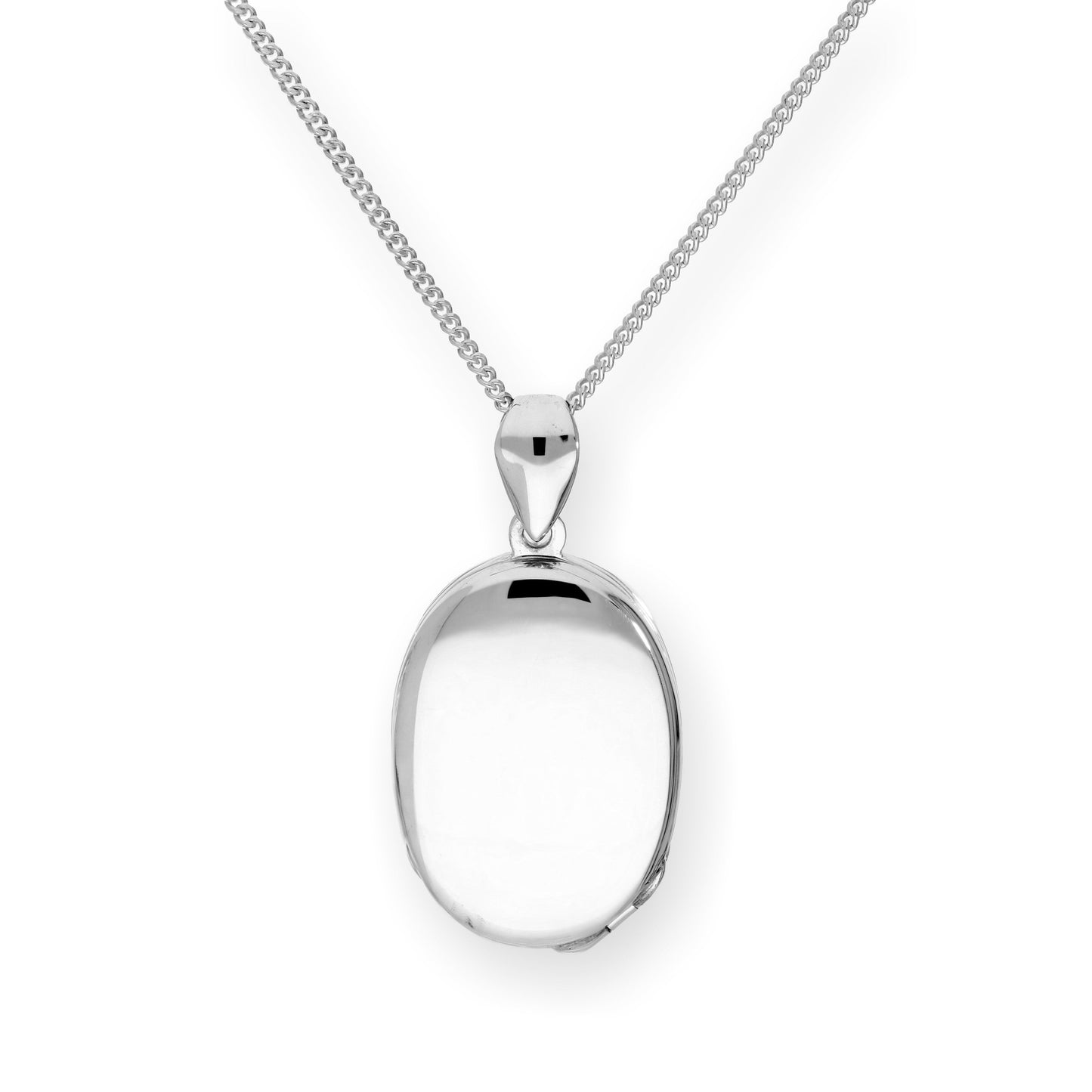 Sterling Silver 4 Photo Oval Family Locket on Chain 16 - 24 Inches