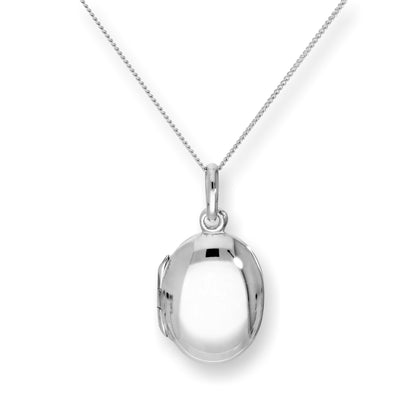 Sterling Silver Engravable Oval Locket 16 - 22 Inches