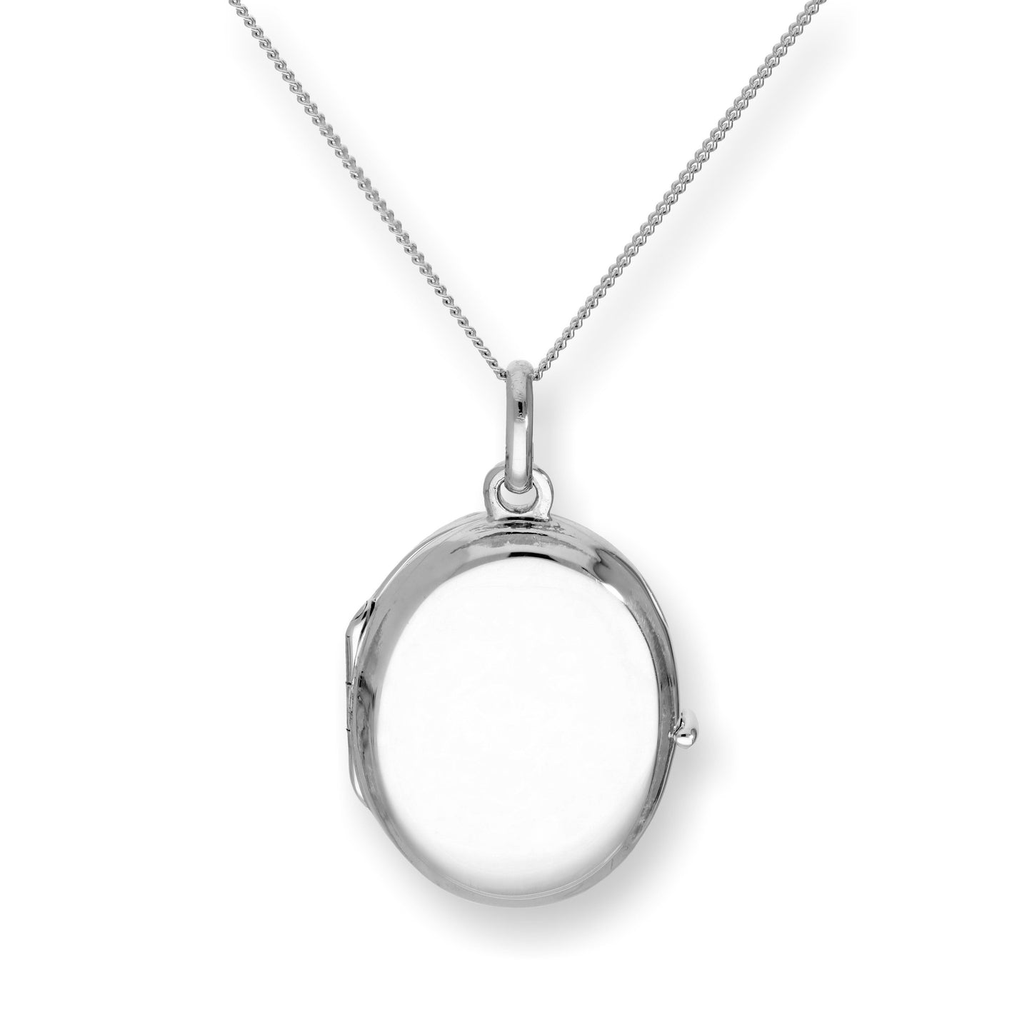 Sterling Silver Engravable Oval Locket 16 - 22 Inches