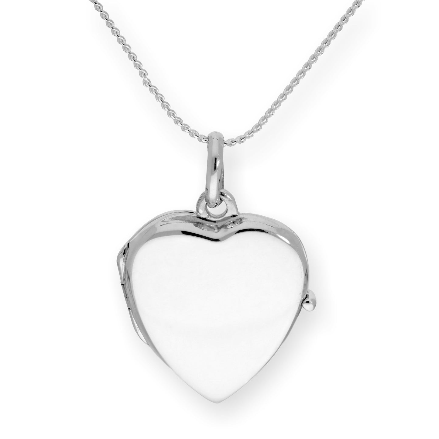 Sterling Silver Engravable Heart Locket on Chain 16 - 22 Inches