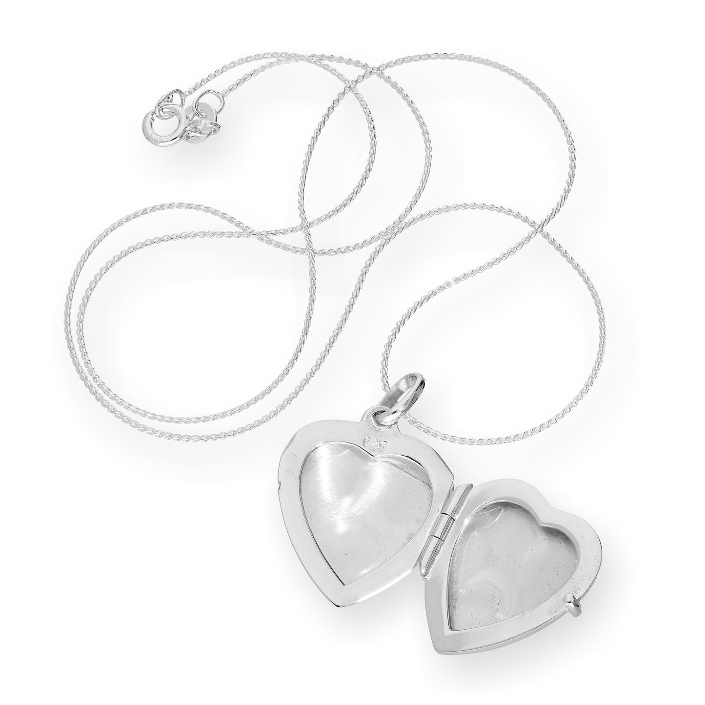 Sterling Silver Engraved Heart Locket on Chain 16 - 22 Inches