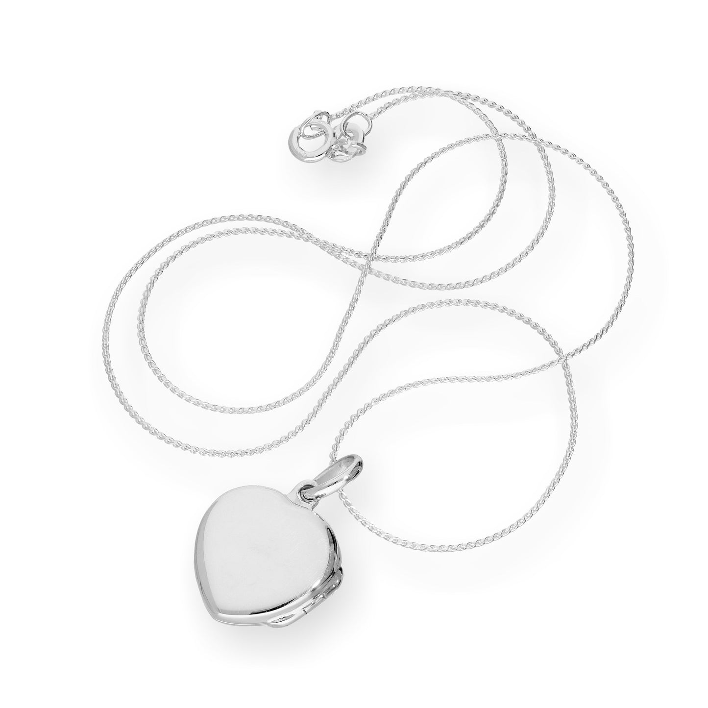 Sterling Silver Engravable Heart Locket on Chain 16 - 22 Inches