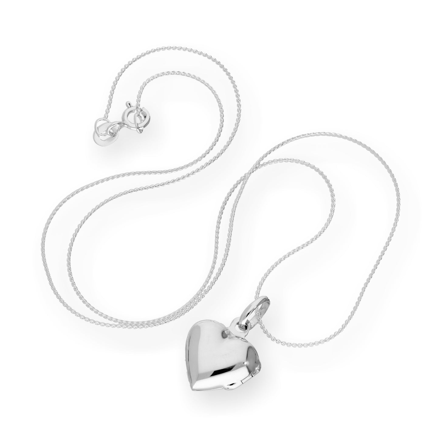 Sterling Silver Puffed Heart Engravable Locket on 16 - 22 Inches