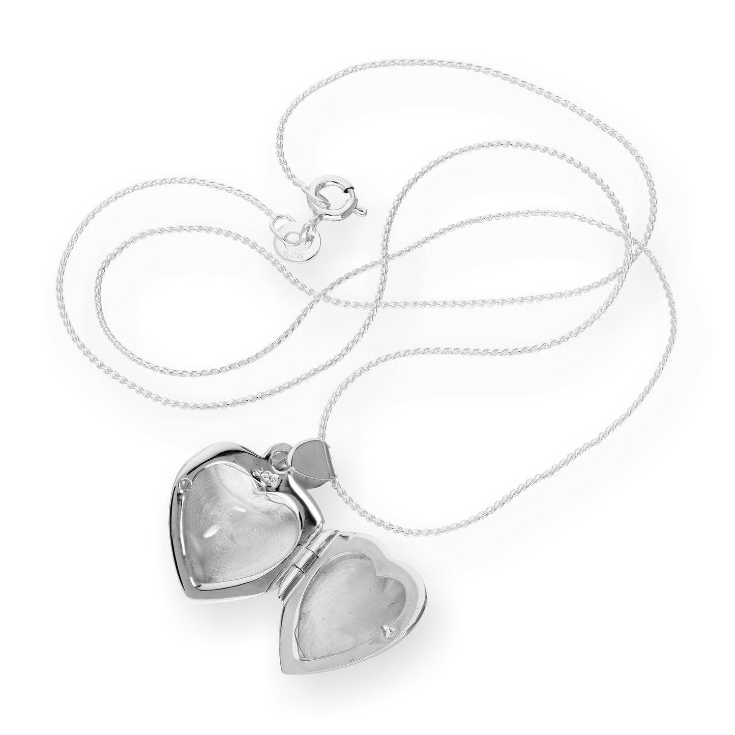 Sterling Silver Engravable Puffed Heart Locket on Chain 16 - 22 Inches