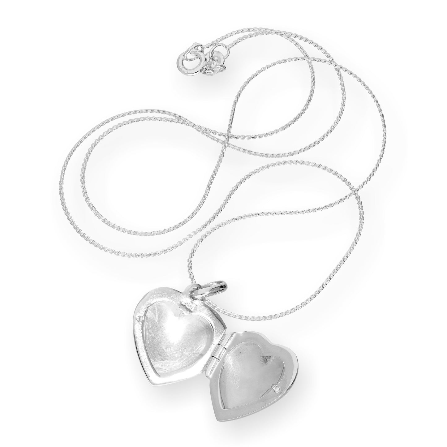 Sterling Silver Puffed Heart Engraved Locket on Chain 16 - 22 Inches