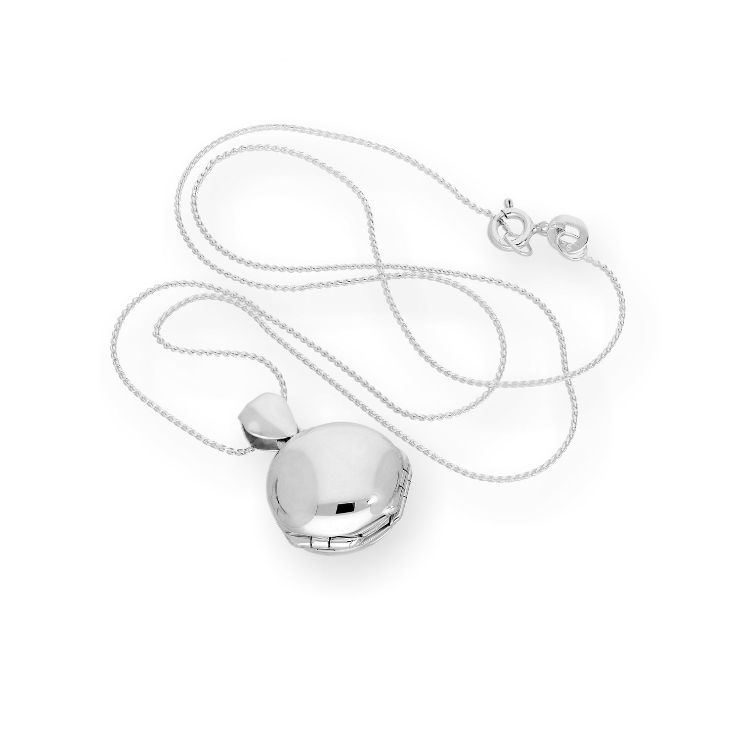Tiny Sterling Silver 4 Photo Engravable Round Family Locket on Chain 16-22 Inches