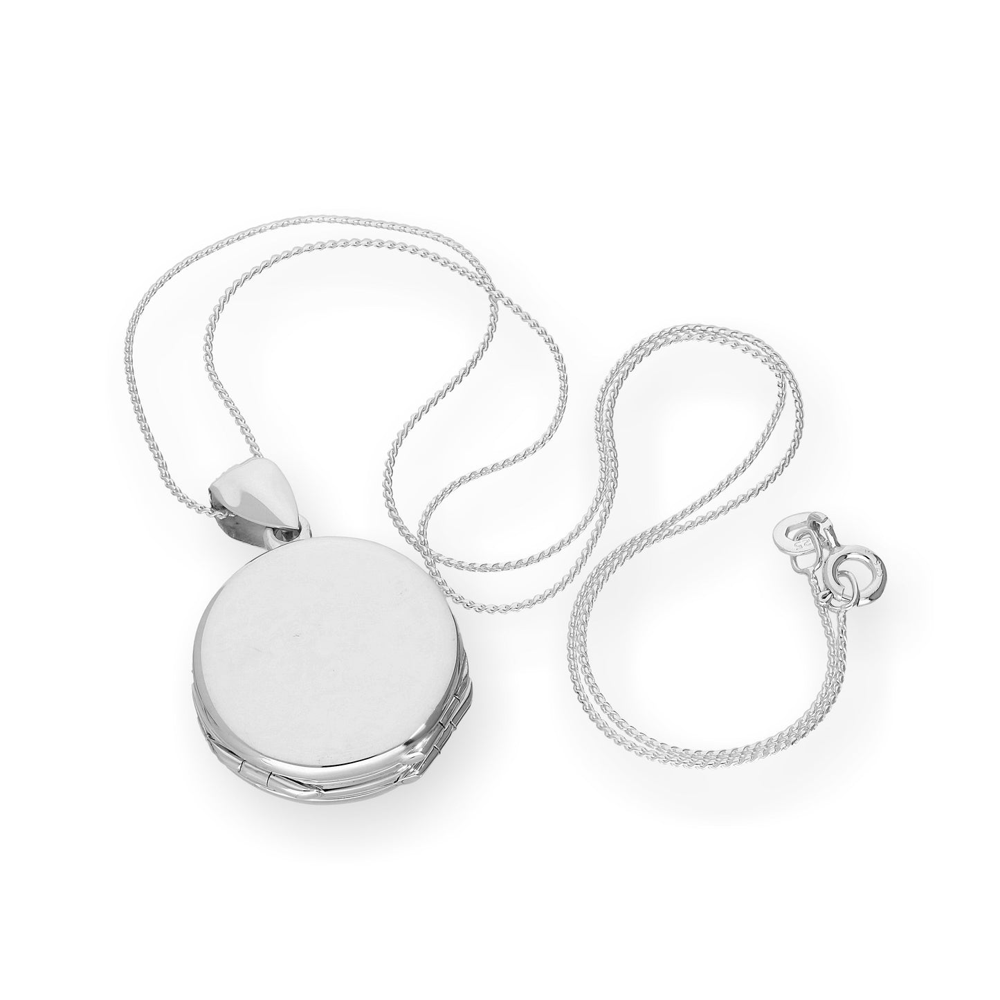 Sterling Silver 4 Photo Engravable Round Family Locket on Chain 16 - 22 Inches