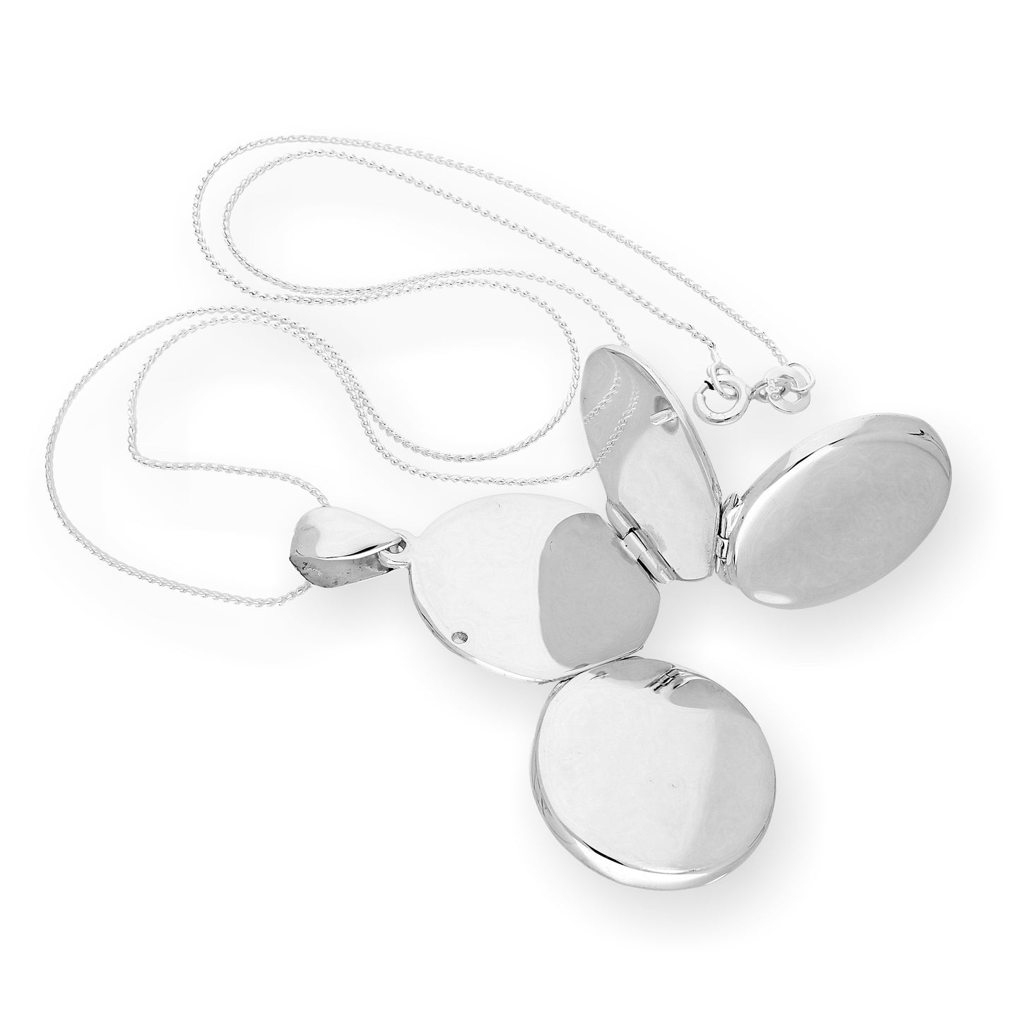 Sterling Silver 4 Photo Engravable Round Family Locket on Chain 16 - 22 Inches