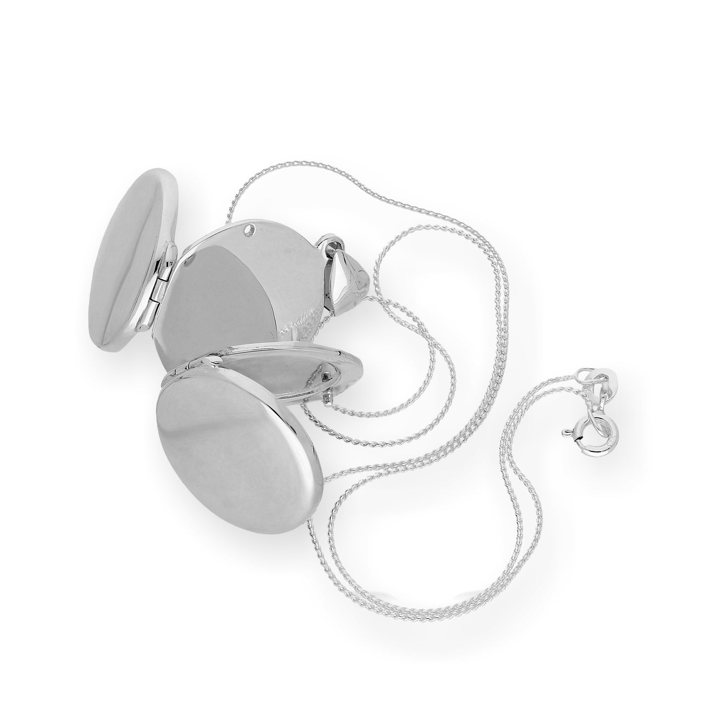 Sterling Silver 4 Photo Engravable Round Family Locket on Chain 16 - 22 Inches