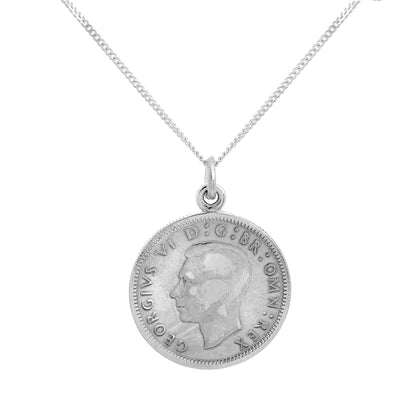 Sterling Silver Lucky Sixpence Pendant Necklace
