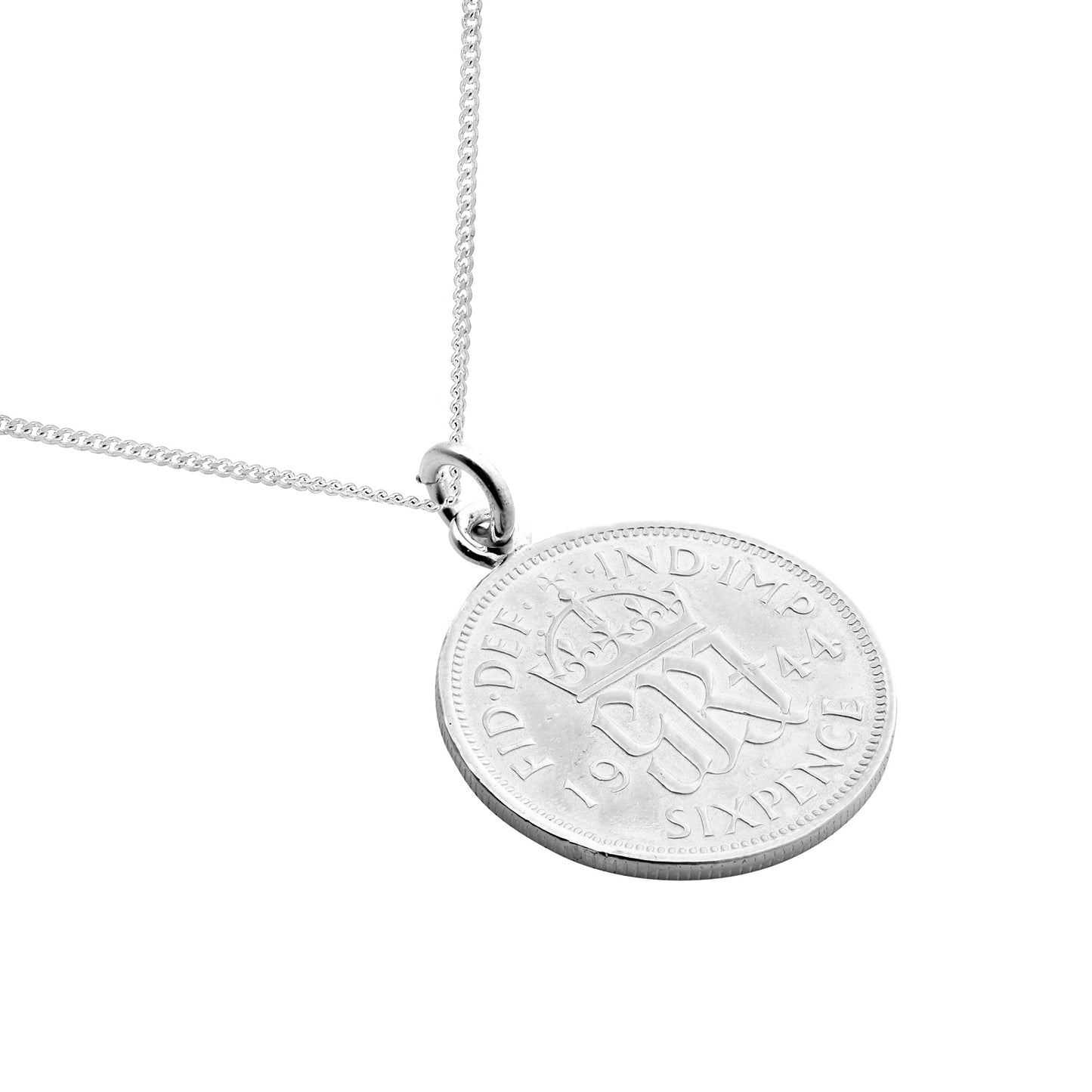 Sterling Silver Lucky Sixpence Pendant Necklace