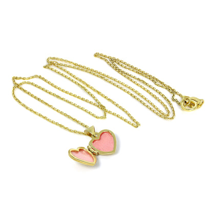 Tiny 9ct Gold Engraved Heart Locket on Chain