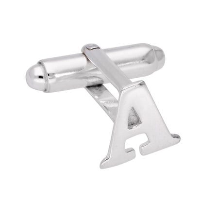 Sterling Silver Letter Swivel Back Single Cufflink A-Z
