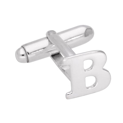 Sterling Silver Letter Swivel Back Single Cufflink A-Z