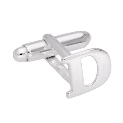 Sterling Silver Letter Swivel Back Single Cufflink A-Z