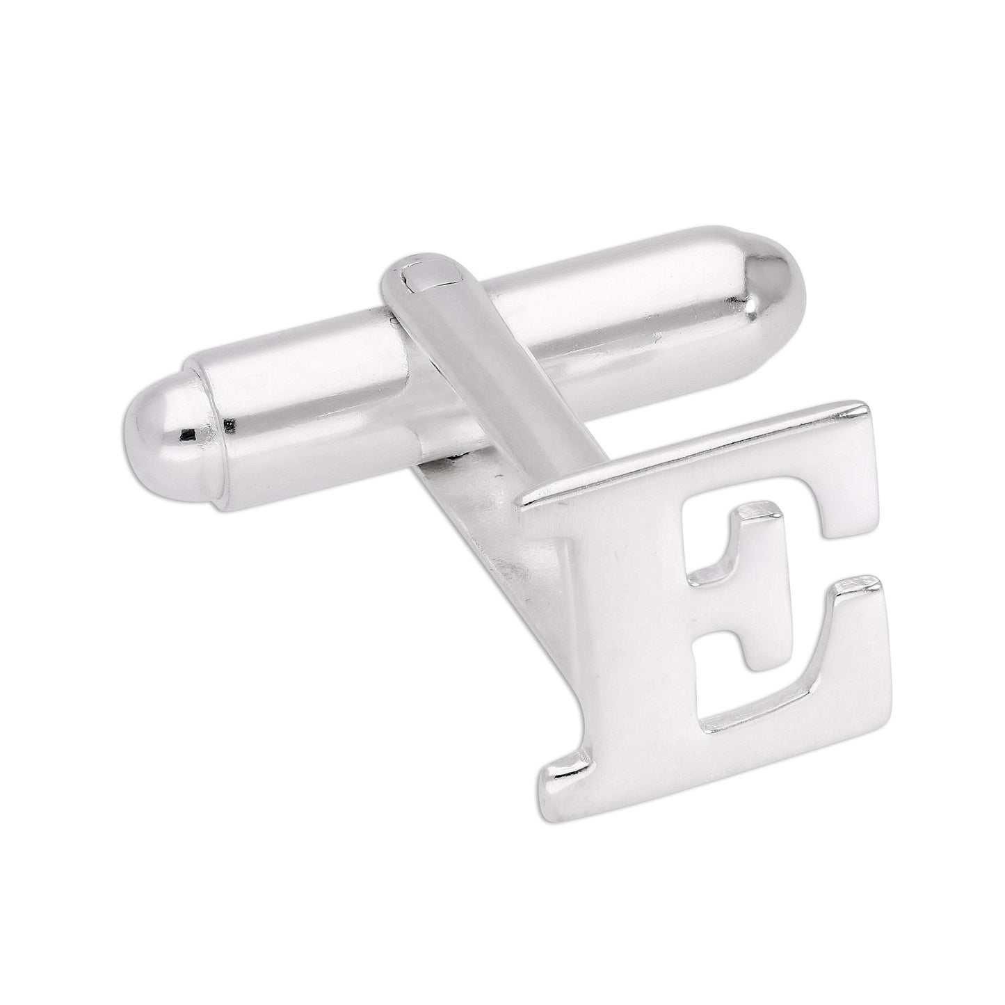 Sterling Silver Letter Swivel Back Single Cufflink A-Z