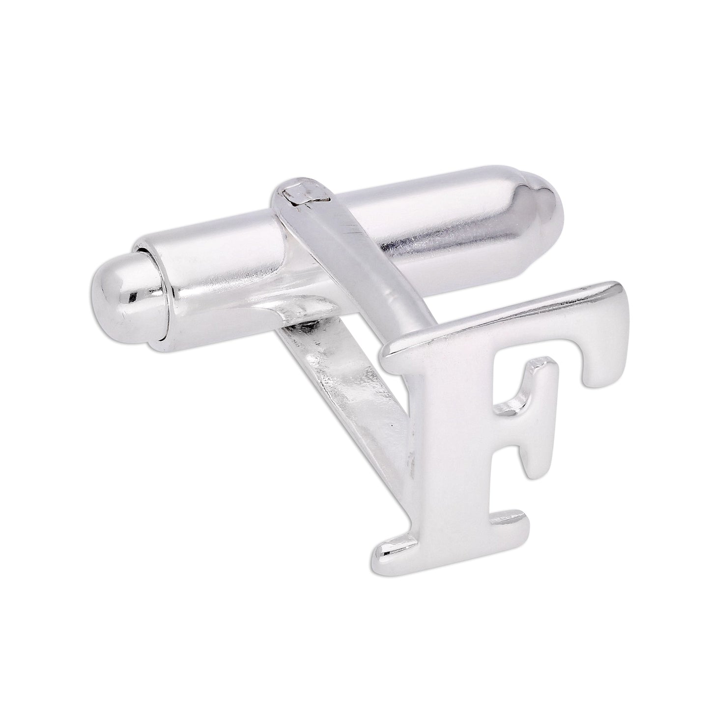 Sterling Silver Letter Swivel Back Single Cufflink A-Z