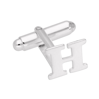 Sterling Silver Letter Swivel Back Single Cufflink A-Z
