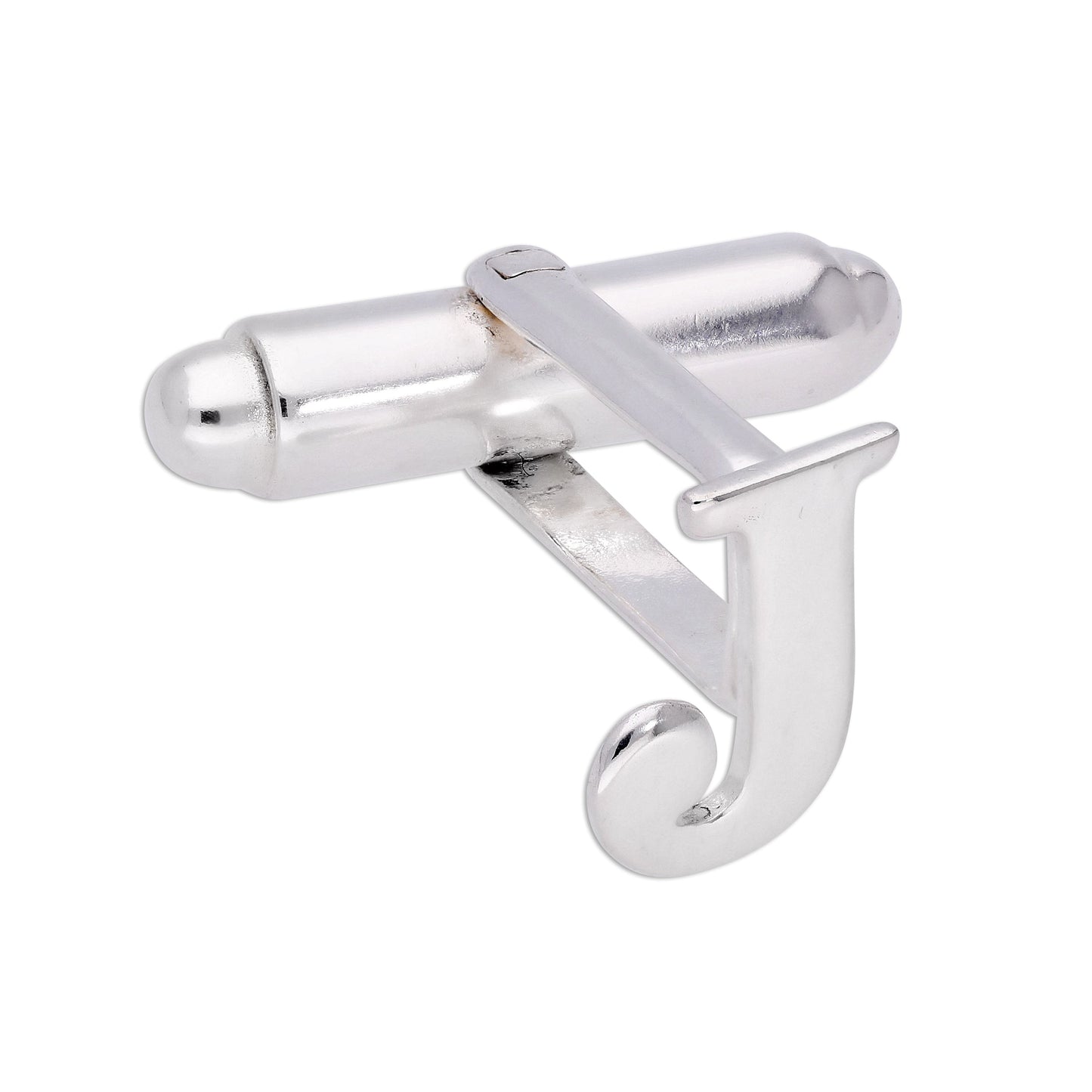 Sterling Silver Letter Swivel Back Single Cufflink A-Z