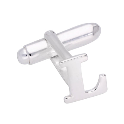 Sterling Silver Letter Swivel Back Single Cufflink A-Z