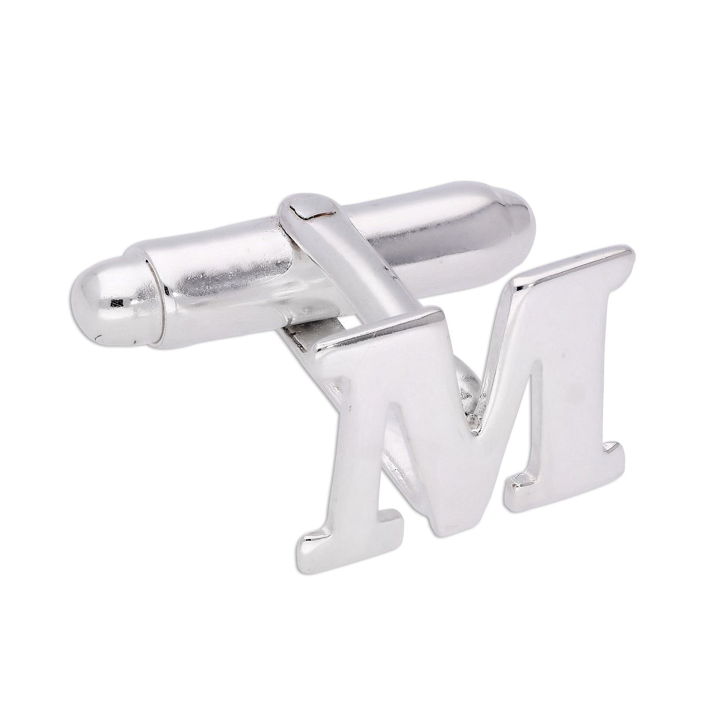 Sterling Silver Letter Swivel Back Single Cufflink A-Z