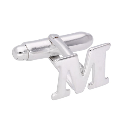 Sterling Silver Letter Swivel Back Single Cufflink A-Z