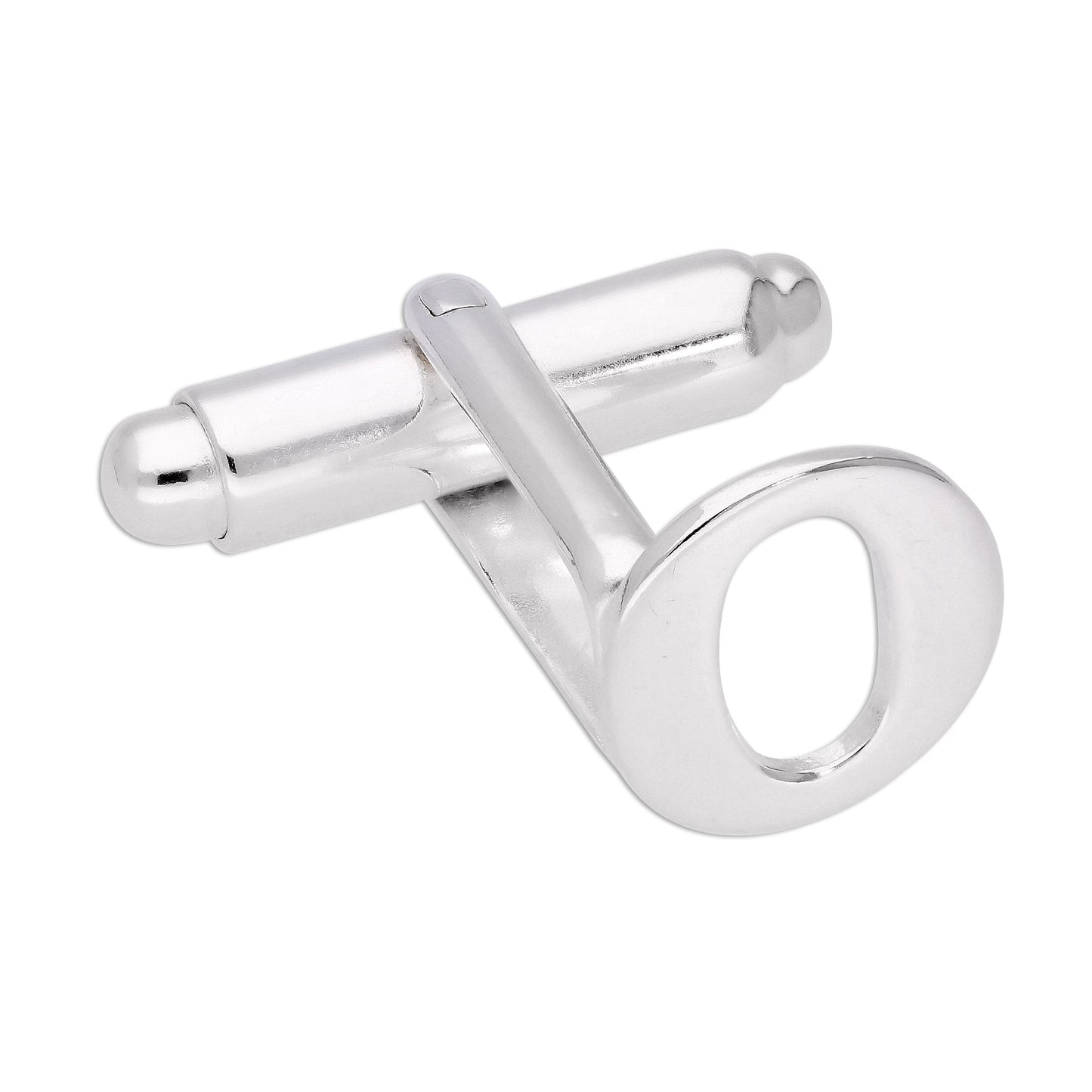 Sterling Silver Letter Swivel Back Single Cufflink A-Z