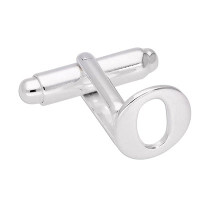 Sterling Silver Letter Swivel Back Single Cufflink A-Z