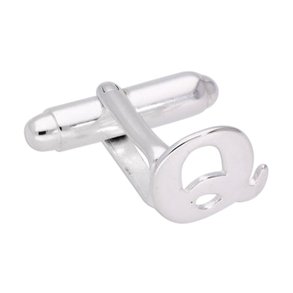 Sterling Silver Letter Swivel Back Single Cufflink A-Z