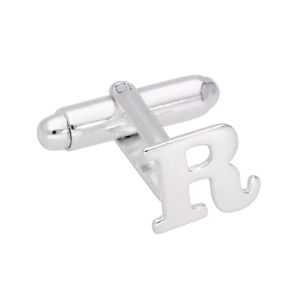 Sterling Silver Letter Swivel Back Single Cufflink A-Z