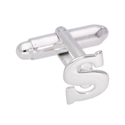 Sterling Silver Letter Swivel Back Single Cufflink A-Z