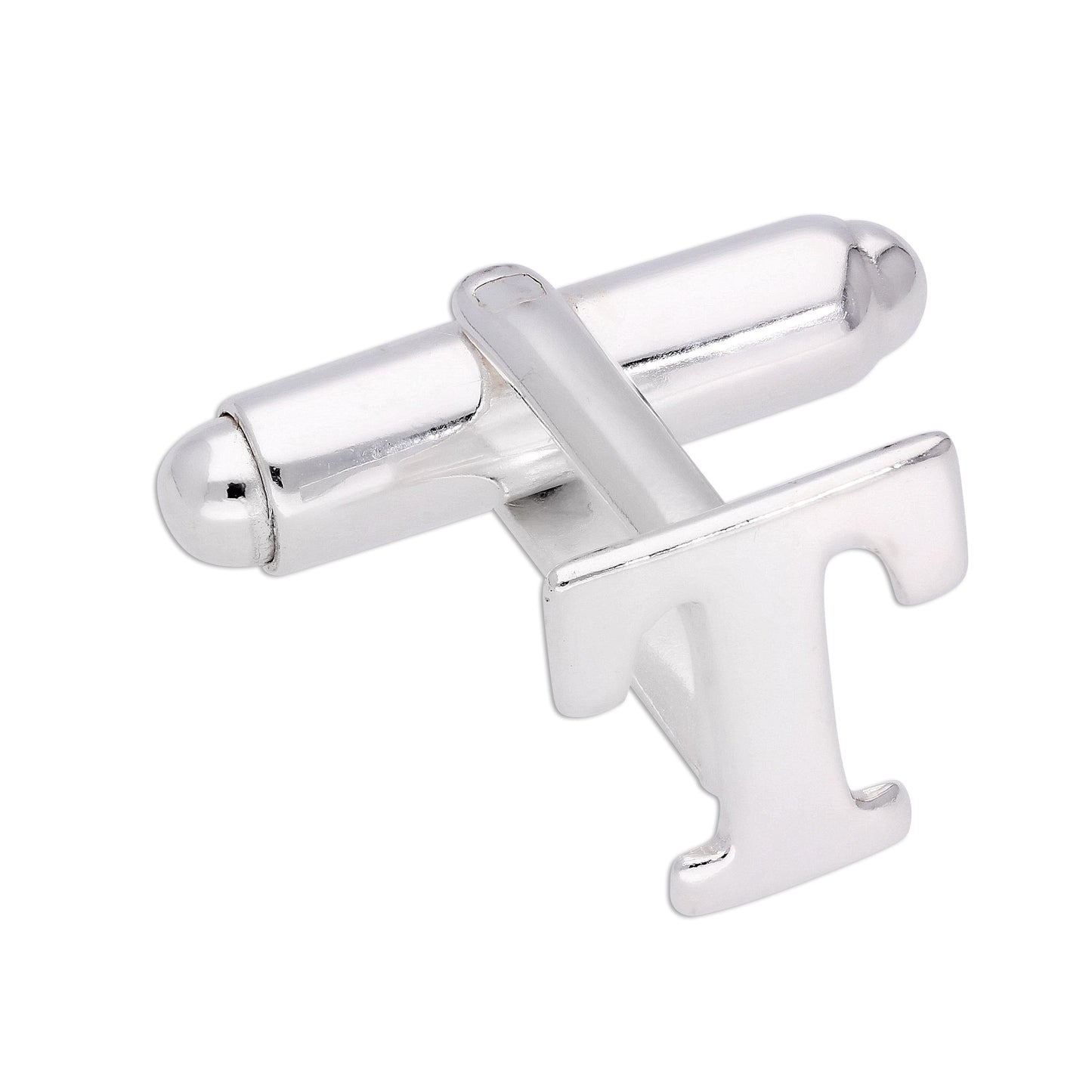 Sterling Silver Letter Swivel Back Single Cufflink A-Z