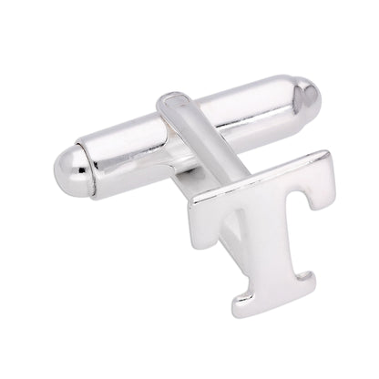 Sterling Silver Letter Swivel Back Single Cufflink A-Z