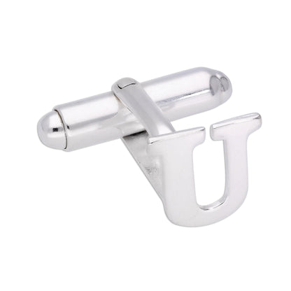 Sterling Silver Letter Swivel Back Single Cufflink A-Z